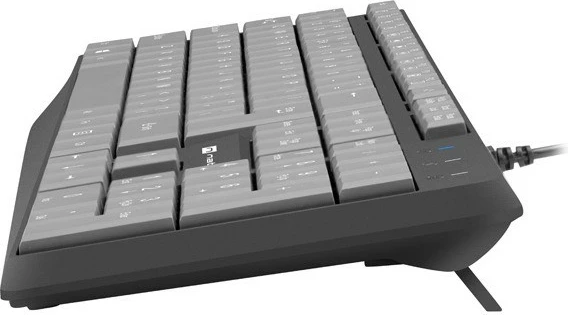 Tastierë Natec Nautilus US Slim, me kabllo, 1.8m, USB, e zezë-gri