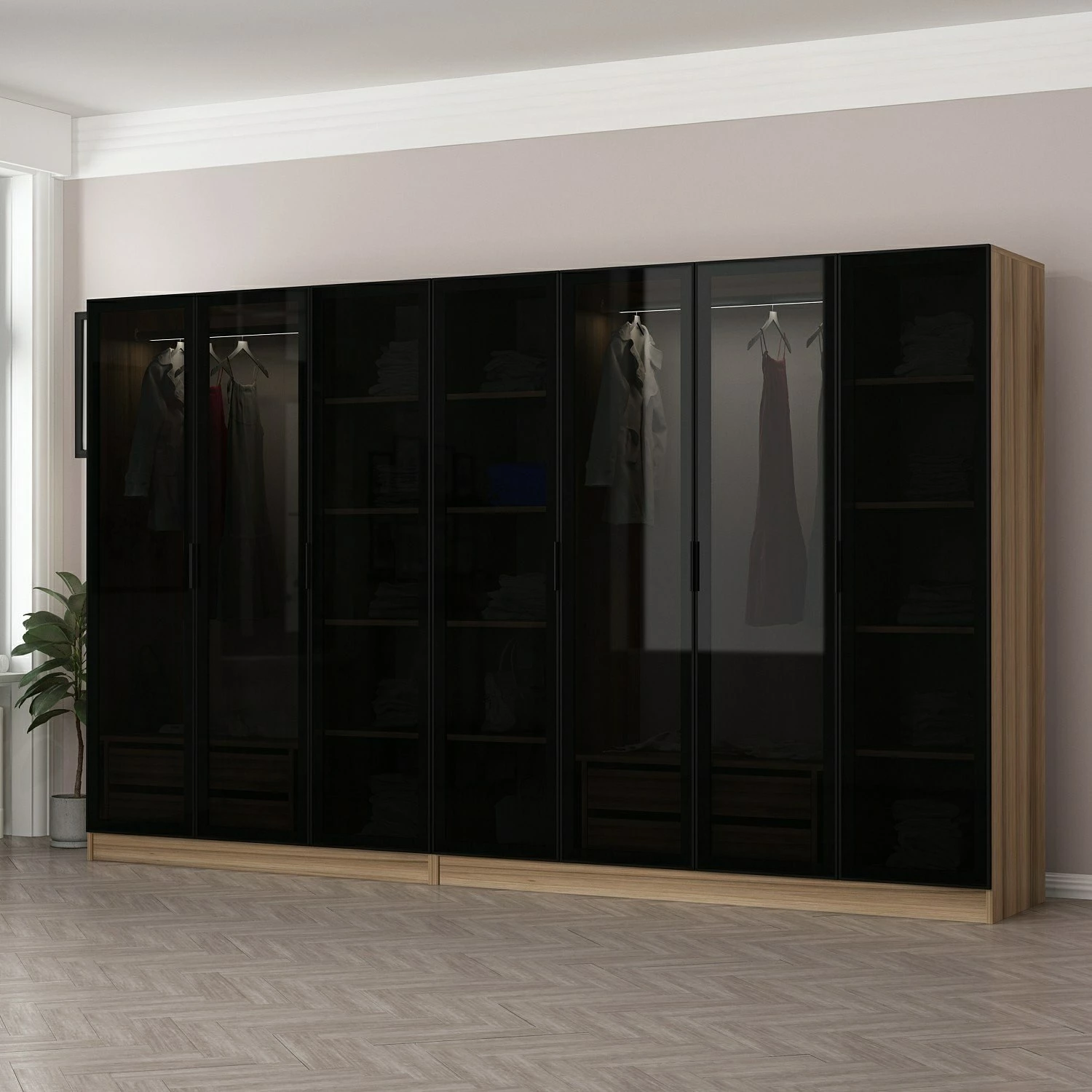 Dollap Skye Decor, ngjyrë fume, 315x210x52cm