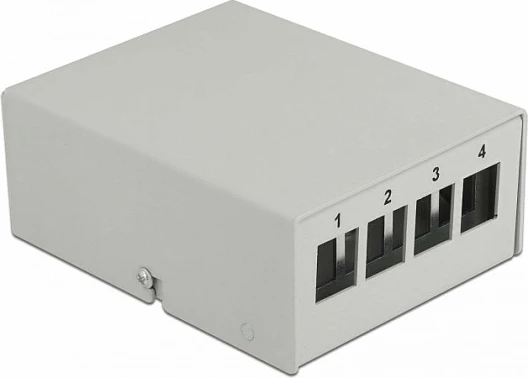 Patch panel DeLOCK Keystone 4 porta, metal, gri