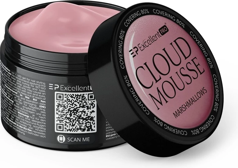 Xhel ndërtues për thonj për femra Excellent PRO Cloud Mousse Marshmallows, 50g