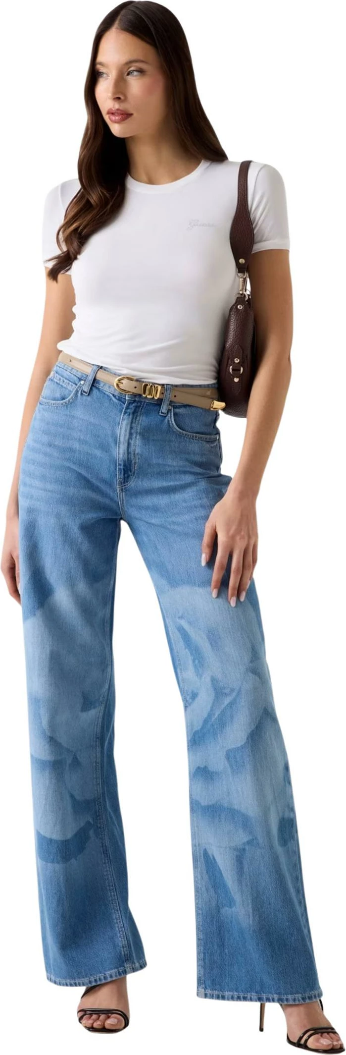 Maicë për femra Guess NEW SS CN MINI LOGO W6YI12 K3751, e bardhë [Madhësia: S]