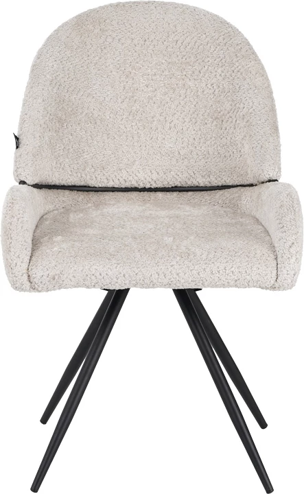 Karrige rrotulluese Morea, ngjyrë bezhë, këmbë metalike të zeza, 68x66x82.5cm