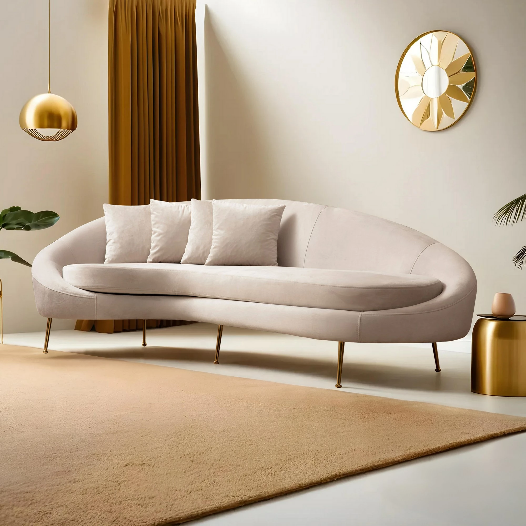 Divan treshe Atelier del Sofa, Eses majtas, bezhë