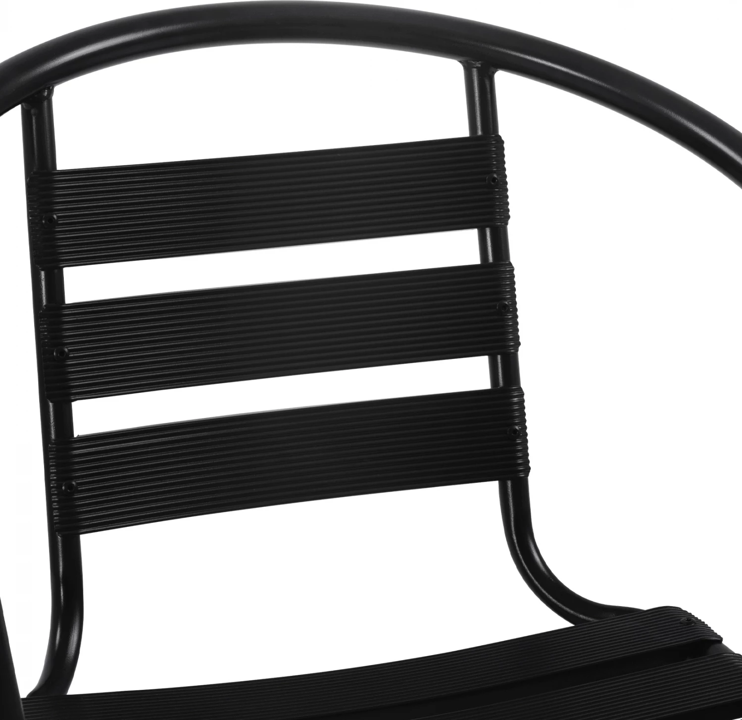 Karrige Laura metalike e zezë me feta alumini FH5037.03 54x59x73cm