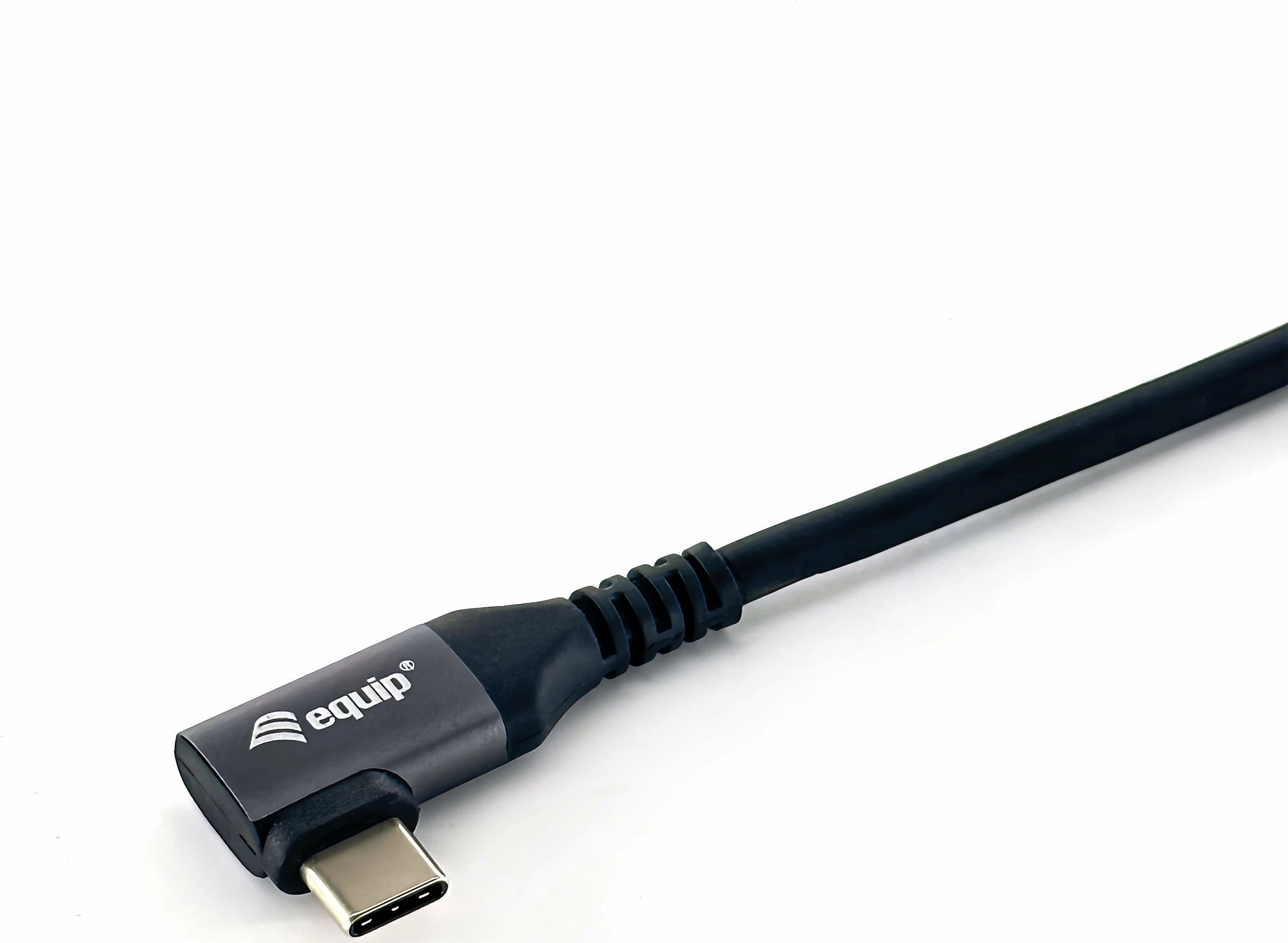 Kabllo USB-C - USB-C Equip 128892 2 m USB 2.0, prizë këndore, e zezë