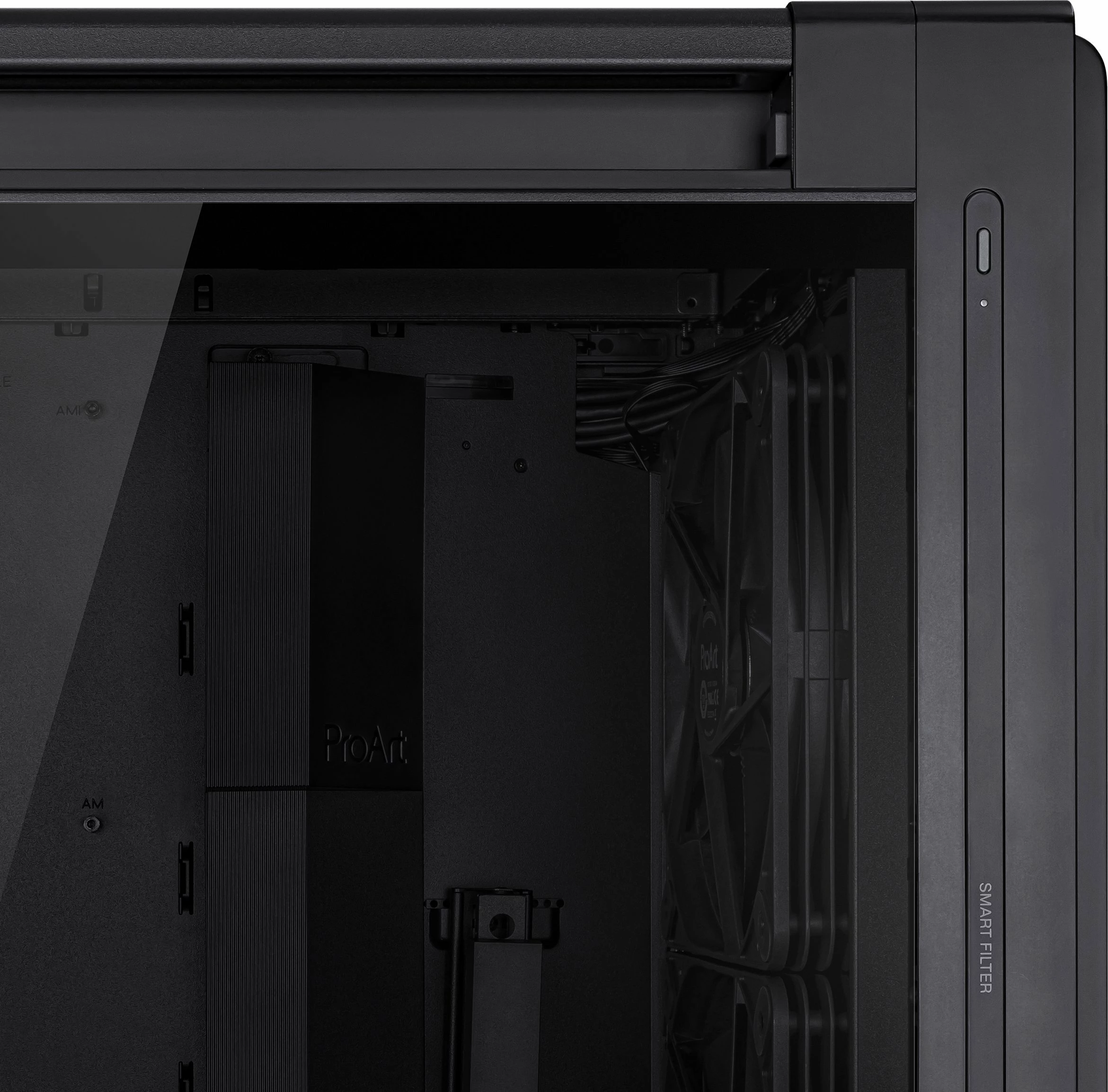 Kasë Asus ProArt PA602 (90DC00J0-B09000) midi tower ATX/eATX me 2x200mm + 1x140mm fan, USB Type-C, e zezë