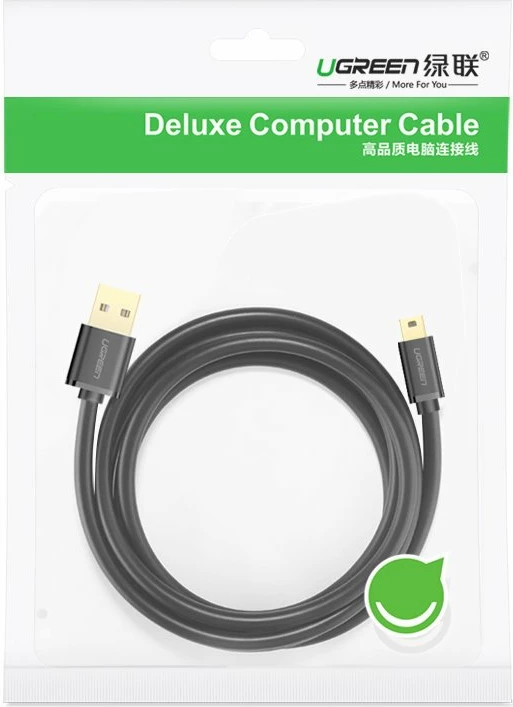 Kabllo USB në mini USB Ugreen US132 30472, 2 m, e zezë