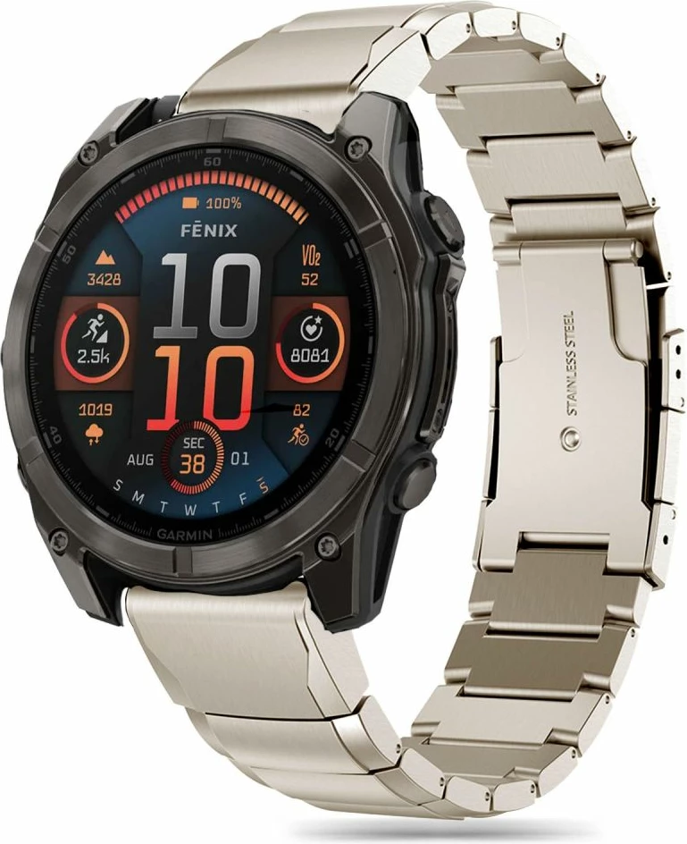 Rrip çeliku Tech-Protect SteelBand për Garmin Fenix 5X / 5X Plus / 6X / 6X Pro / 7X / 8 (51 mm), Titanium