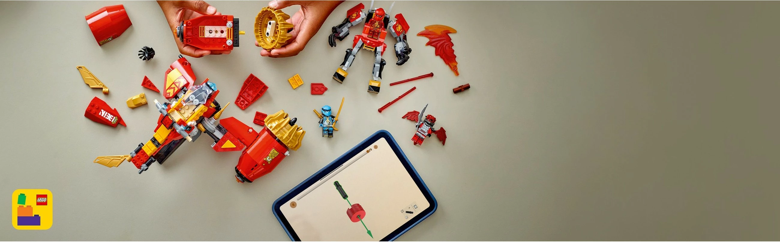 Set ndërtimi LEGO Ninjago 71830 Kais Mech Storm Rider, 333 pjesë, multikolor