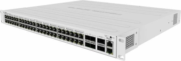 Switch Mikrotik CRS354-48P-4S+2Q+RM 48-port PoE, 4x10G SFP+, 2x40G QSFP+, 1U për rack 19\", gri