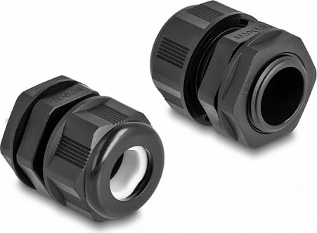 Glandë kablli DeLOCK EX M20, IP68, për kabllo 10–14 mm, 2 copë, e zezë