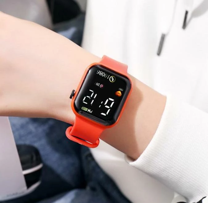 Orë digjitale OD3 unisex, me ekran LED, e kuqe