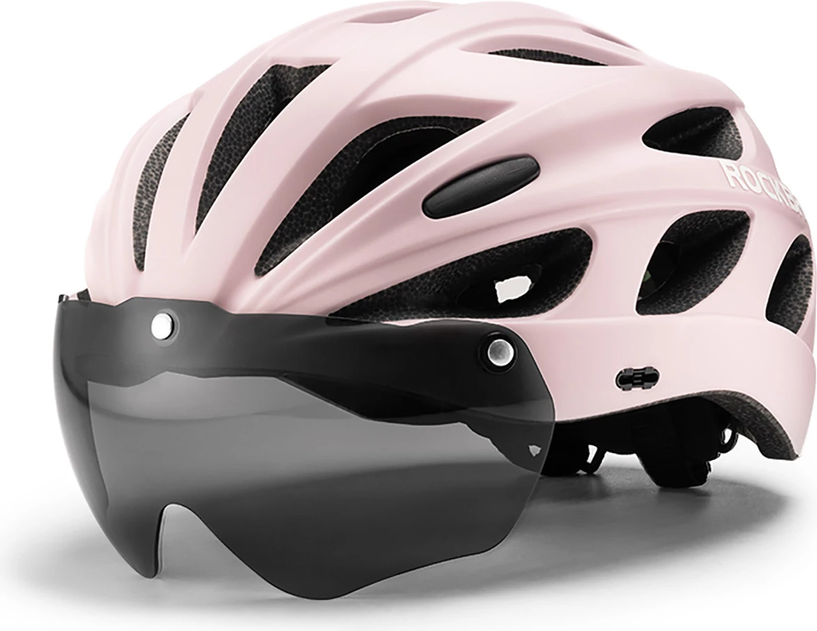 Helmetë biçiklete Rockbros TT-16-F me visor UV, rozë