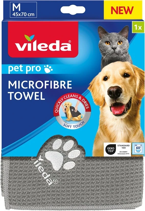 Peshqir për kafshë Vileda PET PRO M, Gri