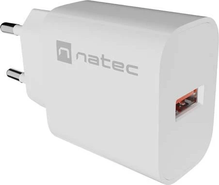 Karikues Natec Ribera 18W, USB-A, i bardhë
