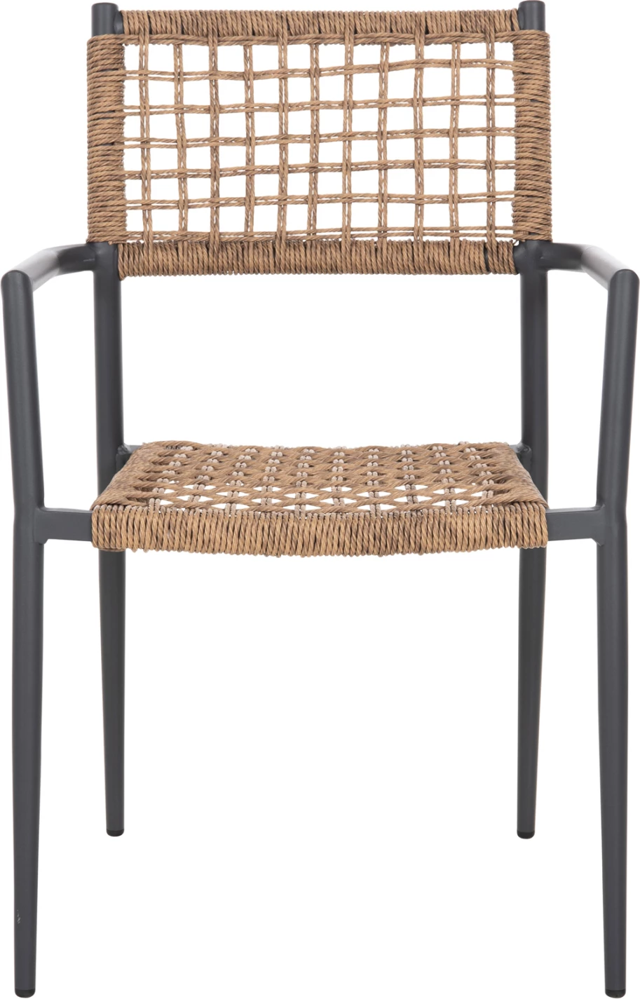 Karrige TRILAN FH6044.03 alumini në ngjyrë antraciti-sintetik ratan në ngjyrë natyrale 57x59x85Hcm