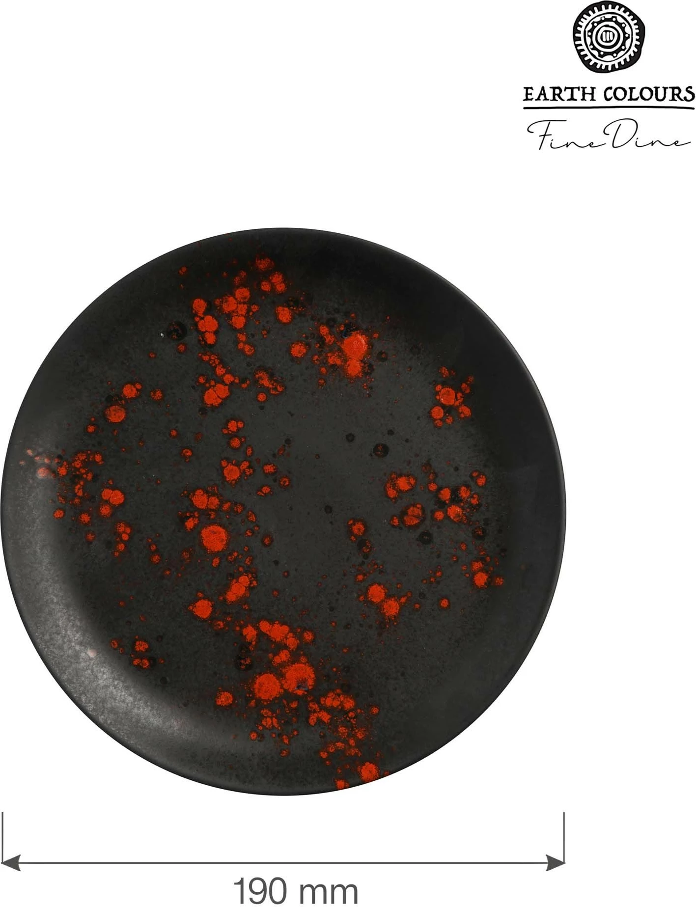 Pjatë e sheshtë Fine Dine Bloom Ø190 mm, porcelan, e zezë, set 6 copë