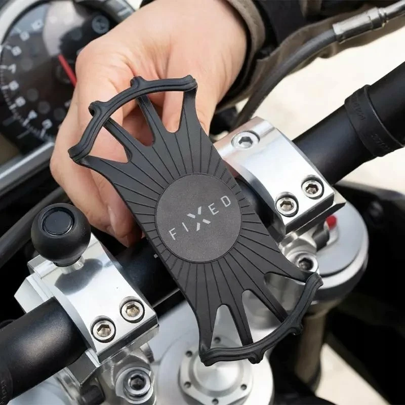 Mbajtëse telefoni për biçikletë Fixed Bikee 2, 4.0–6.5\", rrotullim 360°, e zezë