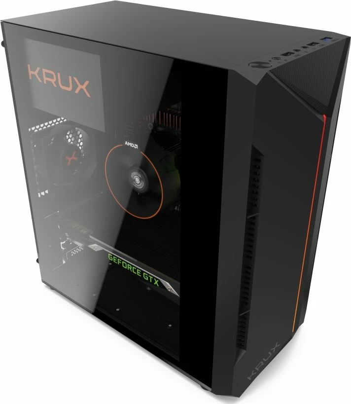 Kasë Krux Astro ARGB KRX0016, Micro-ATX/Mini-ITX, pa furnizues rryme, e zezë
