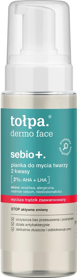 Shkumë pastruese për fytyrë Tołpa Dermo Face Sebio+ për femra, 150ml