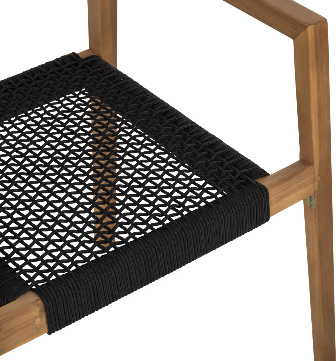Karrige me krahë Charlotte FH9637.02 dru teak natyral dhe litar i zi 59x54x83H cm