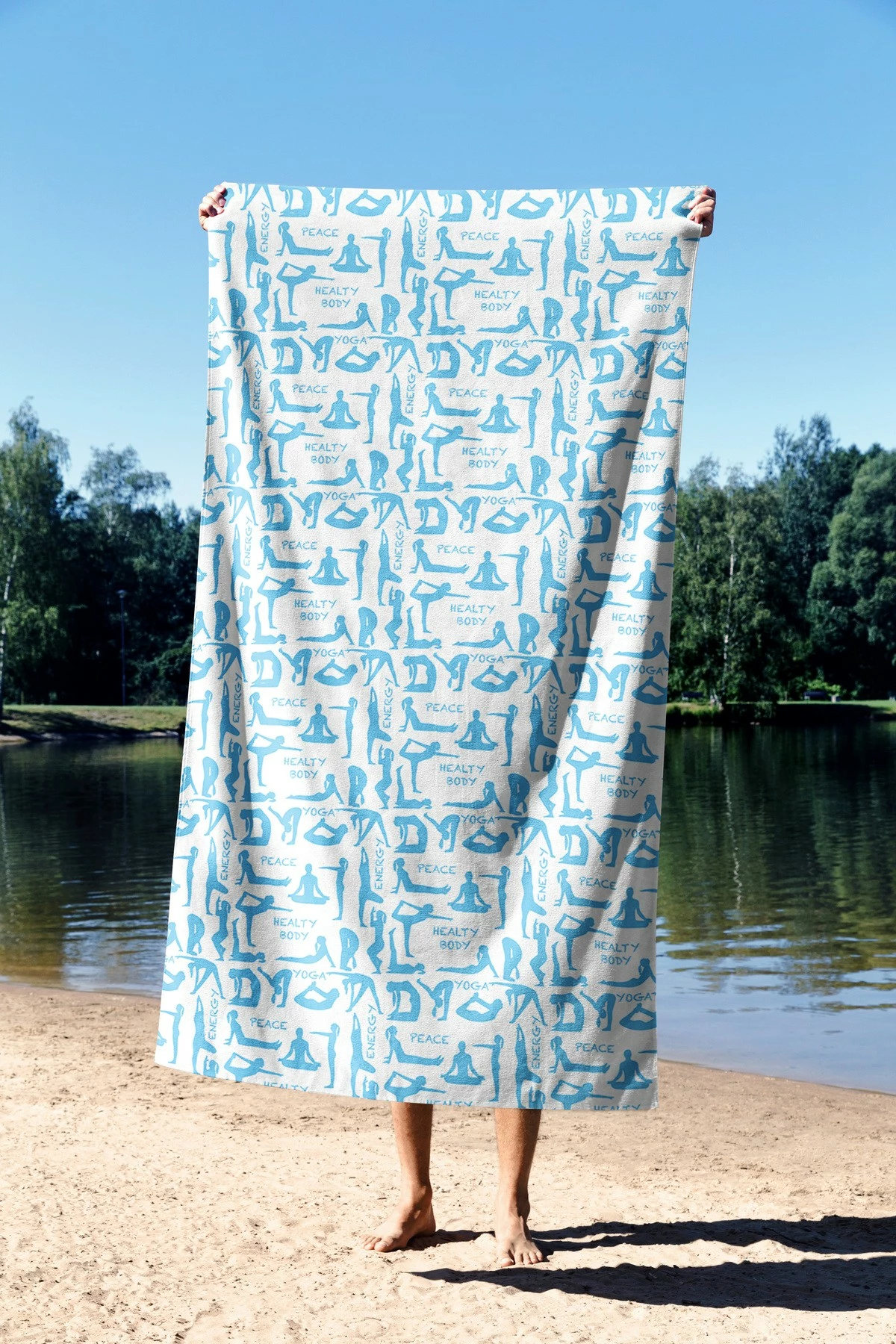 Peshqir plazhi Mijolnir, Yoga Nature, shumëngjyrësh, 90x150cm