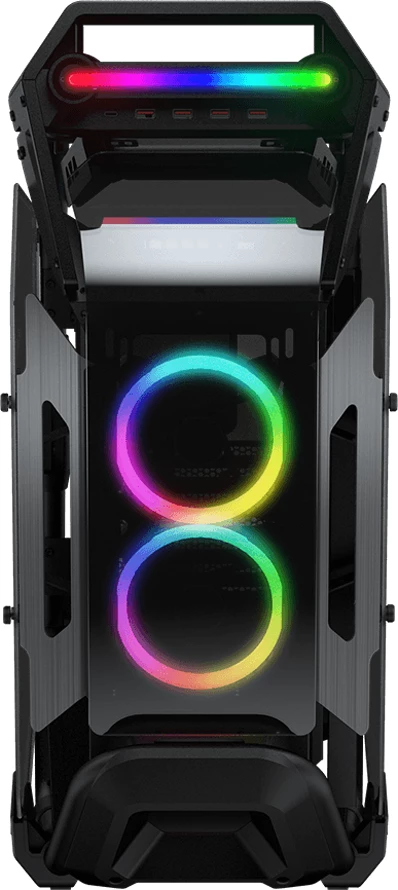 Kasë COUGAR CRATUS Mid Tower, tempered glass, RGB, Black