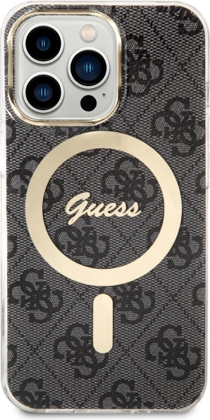 Mbështjellës Guess GUHMP13LH4STK për iPhone 13/13 Pro 6.1", MagSafe, i zi