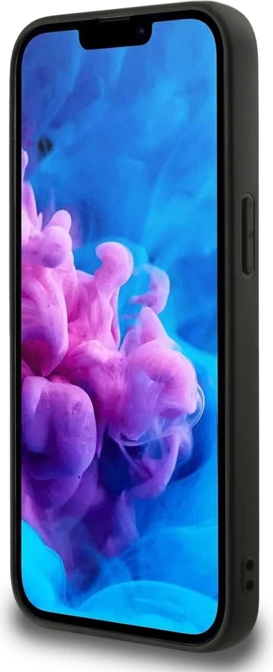 Mbështjellës Guess Peony Script Logo MagSafe për iPhone 16e, i zi
