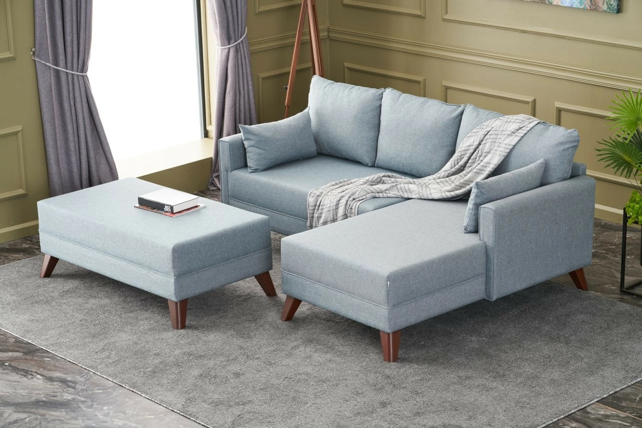 Kënd-sofë krevati Bella Soft Mini, kënd i djathtë, ngjyrë kaltër