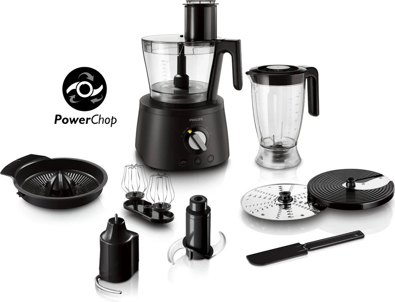 Përpunues ushqimi Philips HR7776/90, 2.2 L, 1000 W, i zi