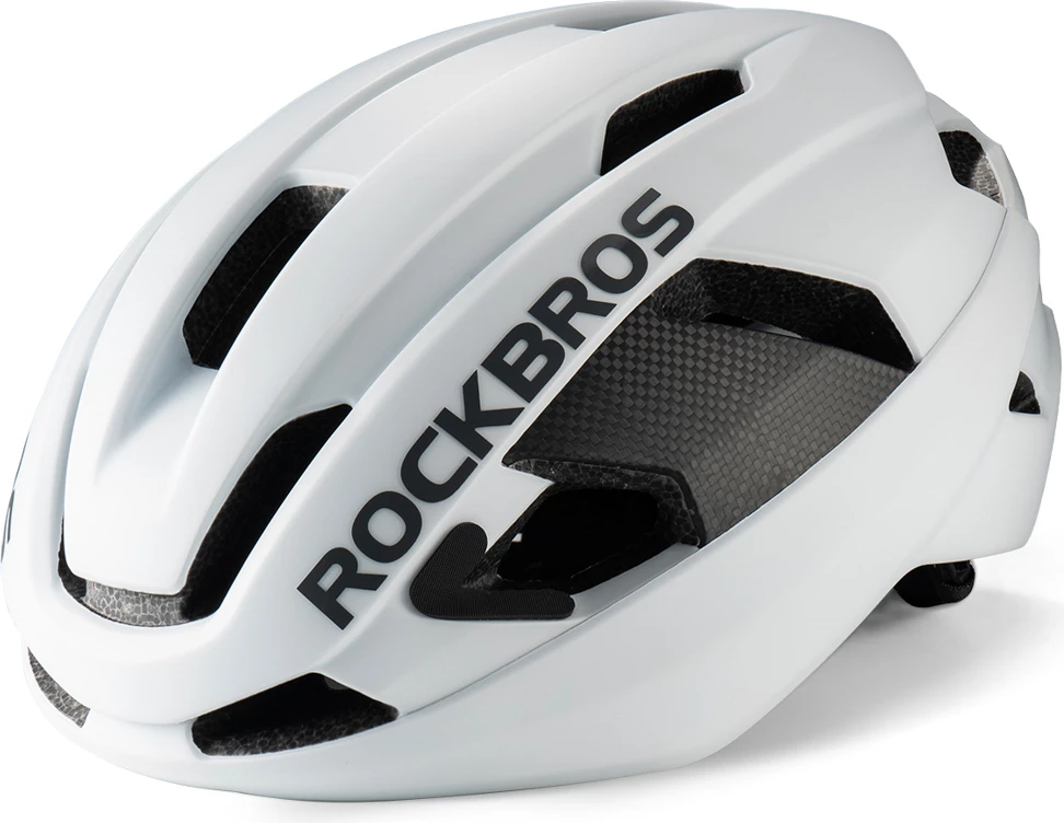 Helmetë biciklete Rockbros LK-15 58-62 cm, fibër karboni, e bardhë