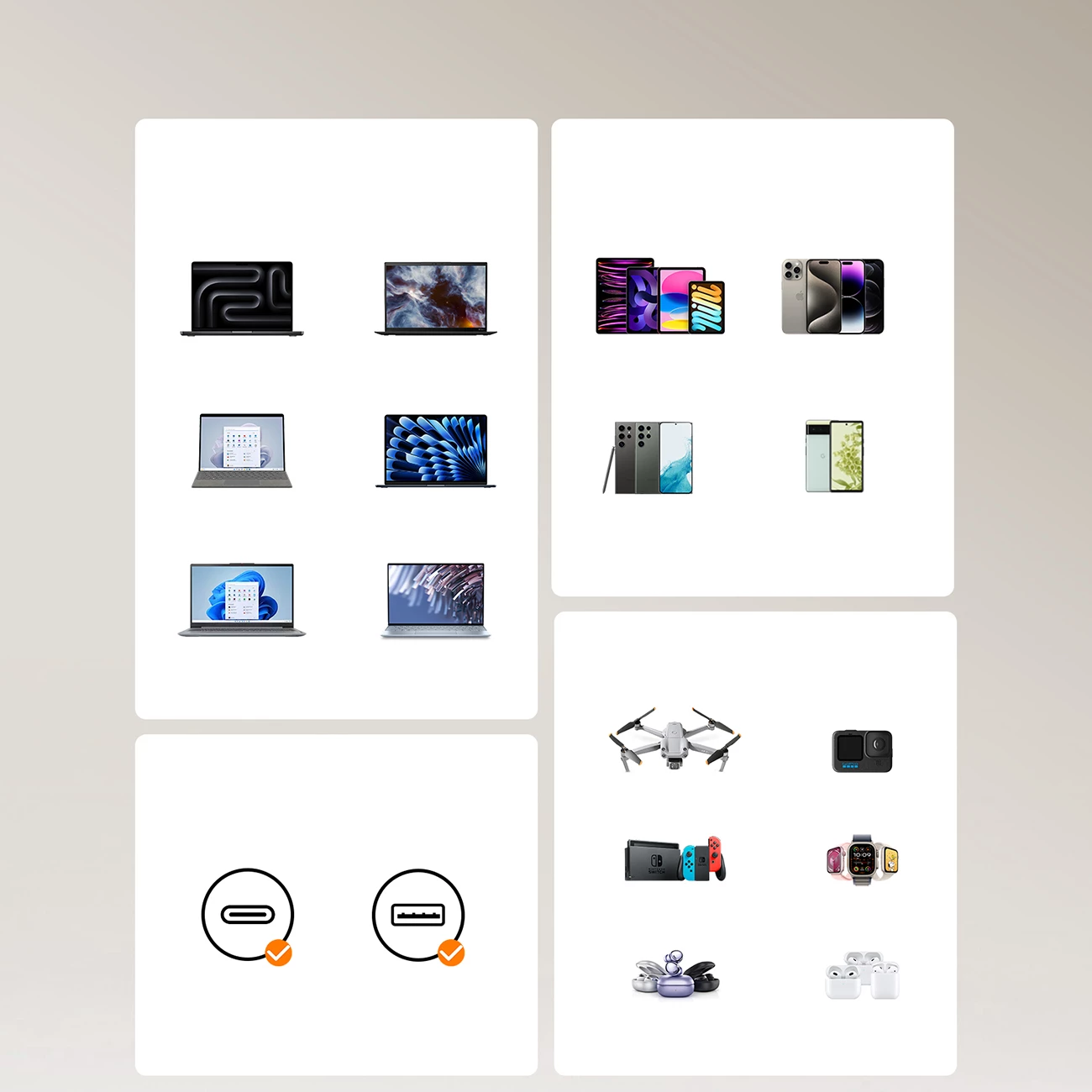 Karikues muri Joyroom JR-TCL02 GaN, 65W, 3 porta (USB-A, USB-C, kabllo USB-C), i zi