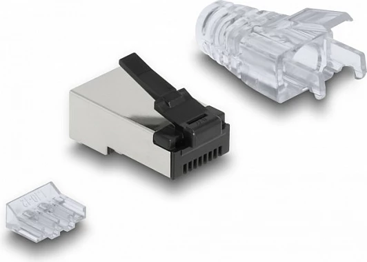 Konektor RJ45 DeLOCK Cat6 FTP, me mbrojtje kundër përkuljes, 50 copë