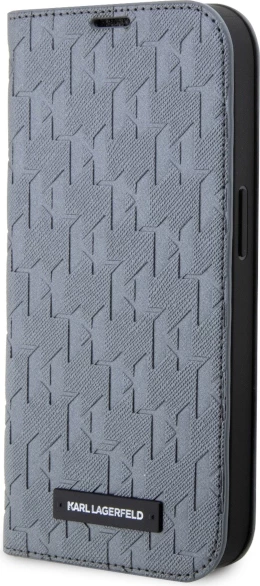 Mbështjellës Karl Lagerfeld Saffiano Monogram për iPhone 14 6.1", argjendtë