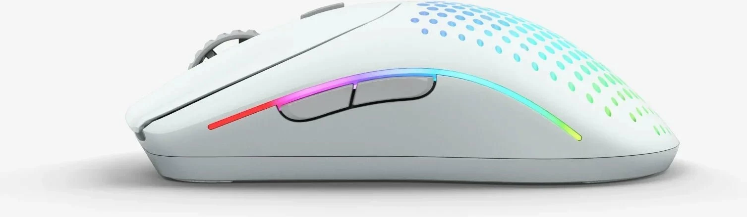 Maus Glorious Model O 2 Wireless GLO-MS-OWV2-MW, 26000 DPI, RGB, Bluetooth/2.4GHz/USB, i bardhë