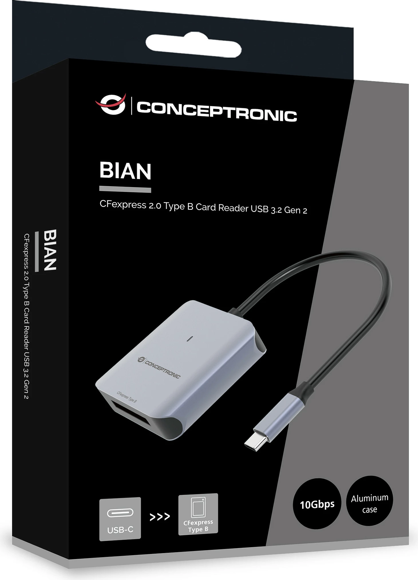 Lexues kartelash Conceptronic USB-C 3.2, CFexpress 2.0 Type B, 10Gbps, Gri