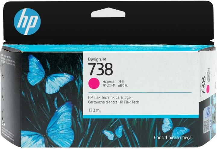 Kartush boje, HP, 738 (498N6A), 130 ml, magenta