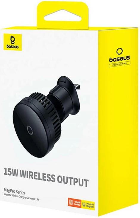 Mbështjellës magnetik për veturë Baseus MagPro 15W, i zi