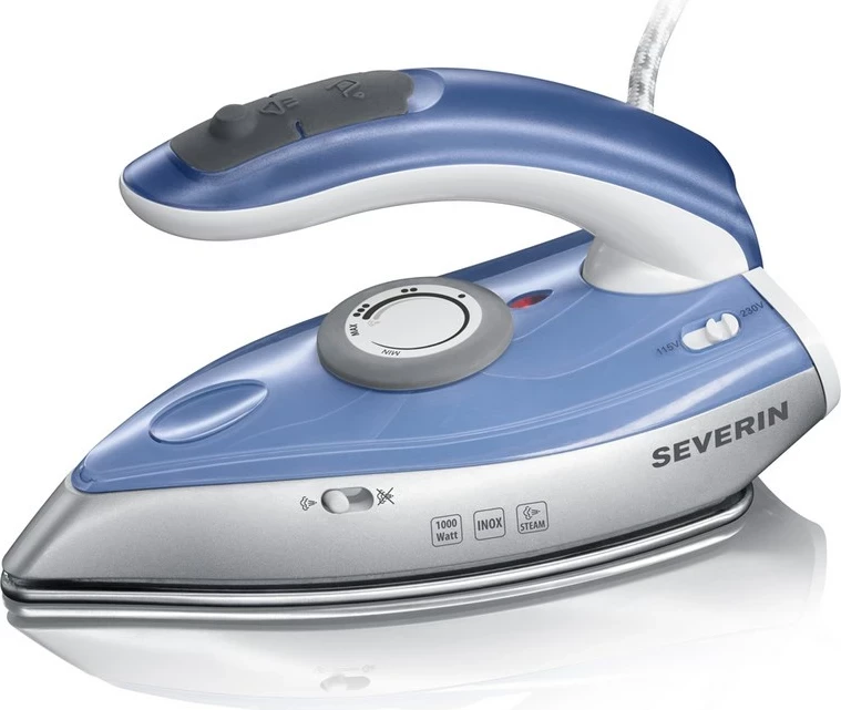 Hekur SEVERIN BA3234, Dry & Steam, 1000 W, pllaka inoks, Blu/Argjend