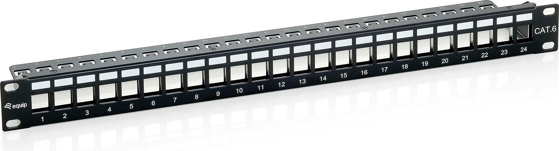 Patch panel Equip 24-port Cat6, 1U, rack mounting, i zi