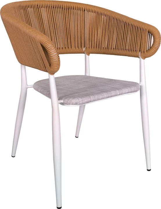 Set tavoline me dy karrige Kliton - Raven, alumin, ngjyrë e bardhë/natyrale, 80x80x74cm