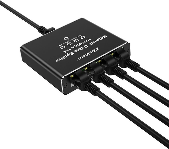 Switch rrjeti Qoltec 52293, 5 porta RJ45, 1000Mb/s, alumini, USB-C