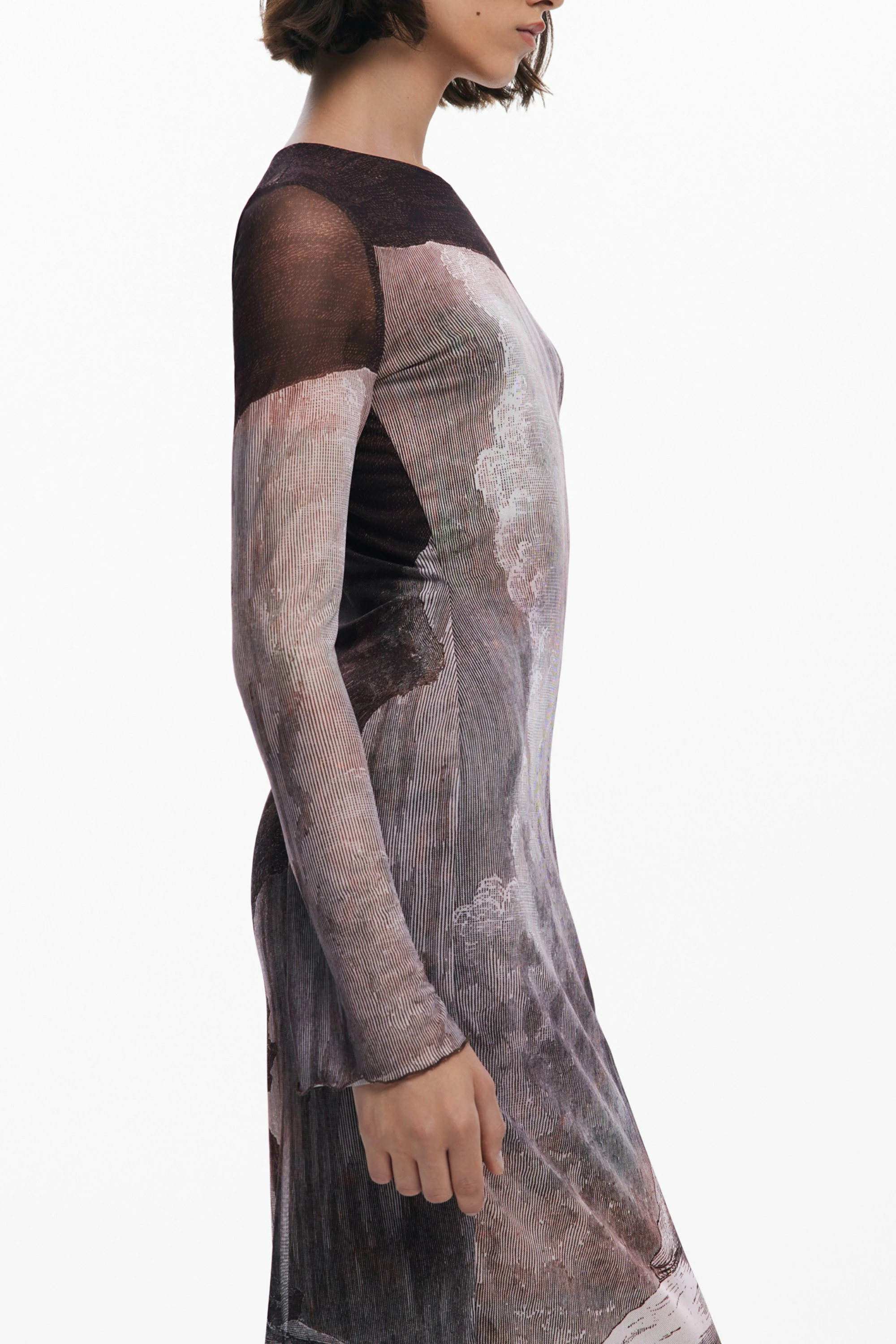 Fustan i gjatë DESIGUAL femra, kafe