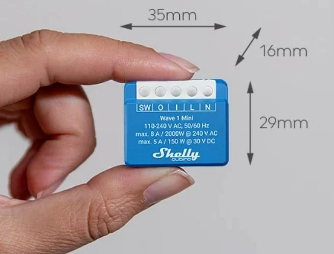 Smart switch Shelly Qubino Wave 1 Mini LR, Z-Wave, Blu 4