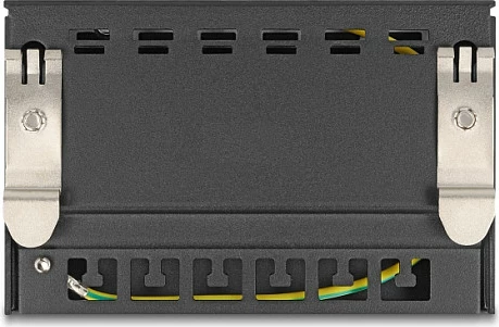 Panel bosh DeLOCK 6-port për module Keystone RJ, montim shinë DIN/Mur, metal, i zi