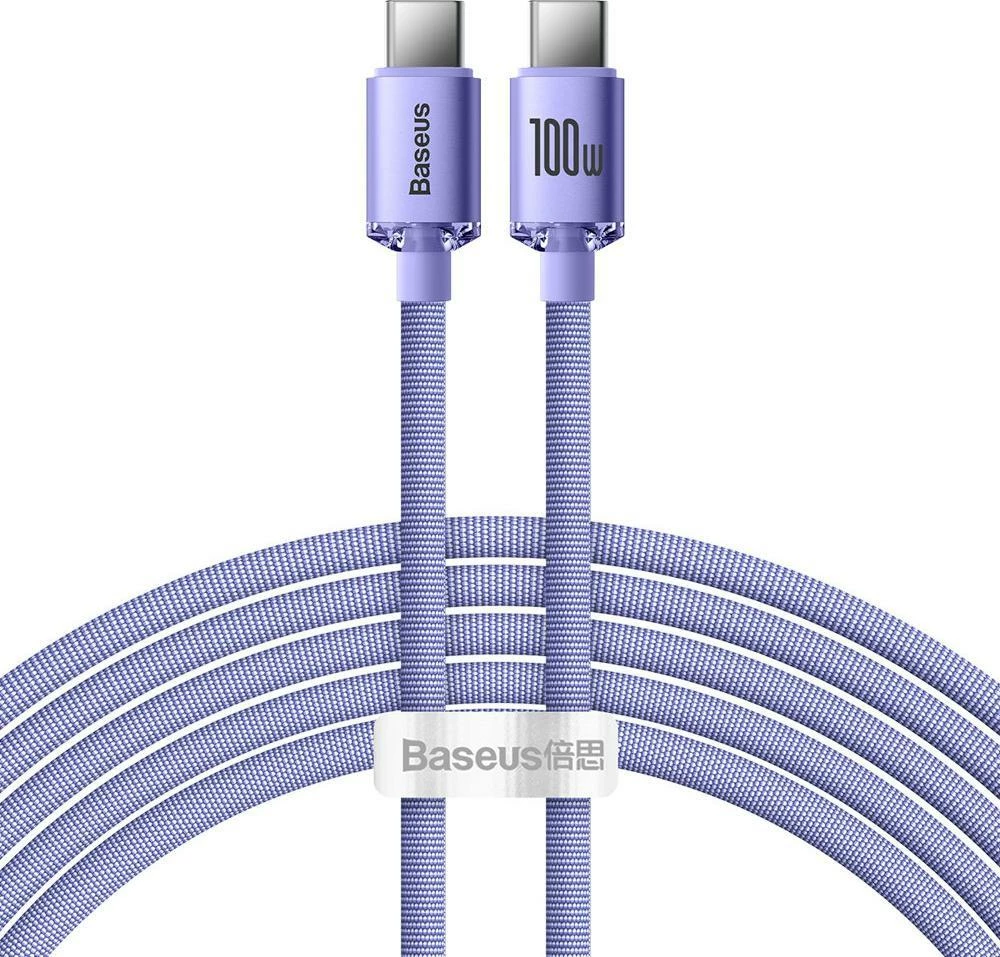 Kabllo USB-C në USB-C Baseus Crystal Shine CAJY000703 2 m 100 W vjollcë
