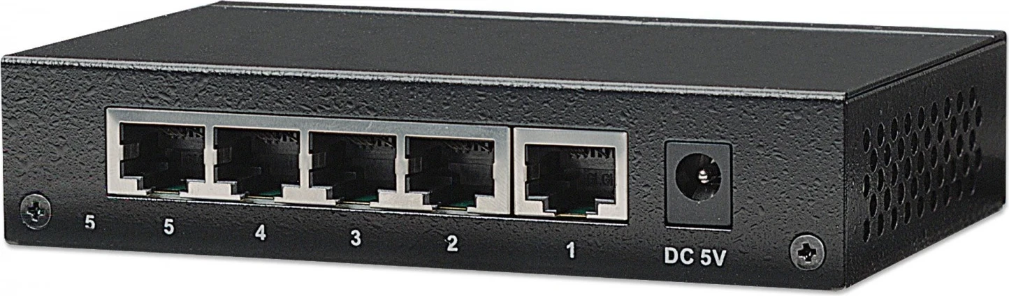 Switch Intellinet 523301, 5p Fast Ethernet, për desktop, kasë metalike