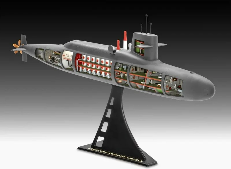 Model plastik anije nëndetëse Revell S.S.B. Abraham Lincoln, 1:253, 158 pjesë