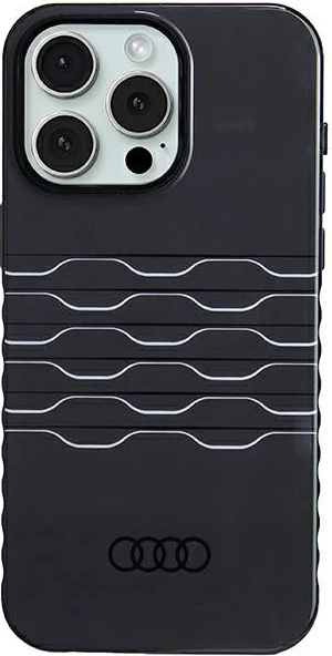 Mbështjellës Audi IML MagSafe për iPhone 15 Pro Max, i zi